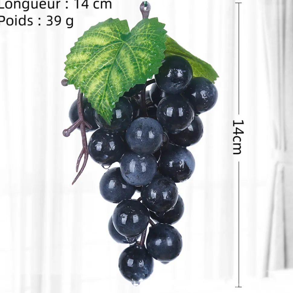 DOWNYPAWS - Raisins artificiels très réalistes 24 pièces noir * 3