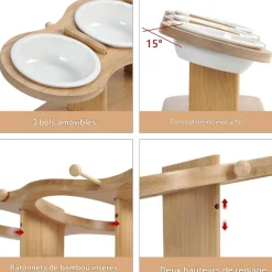 DOWNYPAWS - Réglablegamelle surélevée pour chat