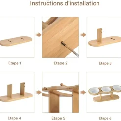 DOWNYPAWS - Réglablegamelle surélevée pour chat