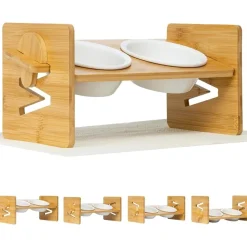 DOWNYPAWS - Réglablegamelle surélevée pour chat