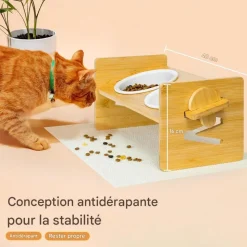 DOWNYPAWS - Réglablegamelle surélevée pour chat
