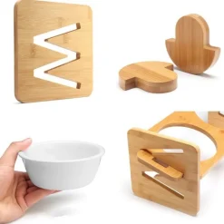 DOWNYPAWS - Réglablegamelle surélevée pour chat