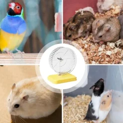 DOWNYPAWS - Roue d'exercice pour hamster diamètre 12cm-avec support jaune