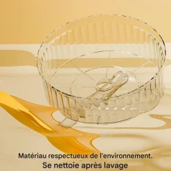 DOWNYPAWS - Roue d'exercice pour hamster diamètre 12cm-avec support jaune