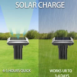 DOWNYPAWS - Répulsifs solaires anti-taupes- répulsif à ultrasons-Noir