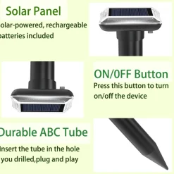 DOWNYPAWS - Répulsifs solaires anti-taupes- répulsif à ultrasons-Vert