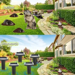 DOWNYPAWS - Répulsifs solaires anti-taupes- répulsif à ultrasons-Vert