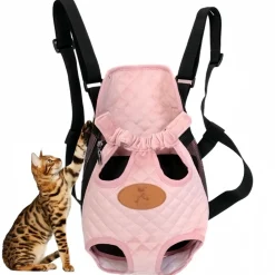 DOWNYPAWS - Sac à dos pour chat et aux chiens -rose corail-xl (5-6kg)