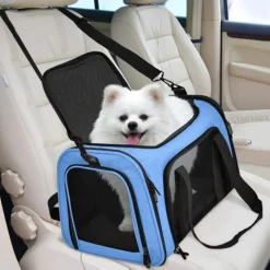 DOWNYPAWS - Sac de transport pour chat, portable et pliable bleu taille l downypaws