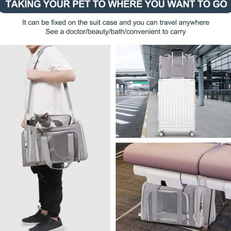 DOWNYPAWS - Sac de transport pour chat, portable et pliable violet taille l downypaws
