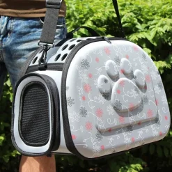 DOWNYPAWS - Sac pour chat-sac de transport pliable pour chat et chien-gris-42*33*28.5cm