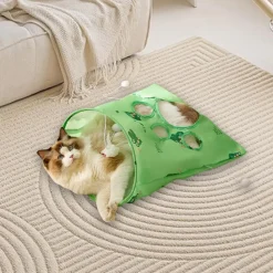 DOWNYPAWS - Sac tunnel pourchatsavec balle jouet