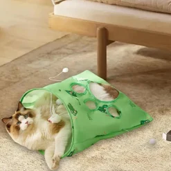 DOWNYPAWS - Sac tunnel pourchatsavec balle jouet