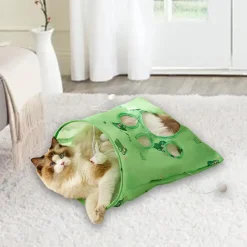 DOWNYPAWS - Sac tunnel pourchatsavec balle jouet