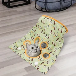 DOWNYPAWS - Sac tunnel pourchatsavec balle jouet