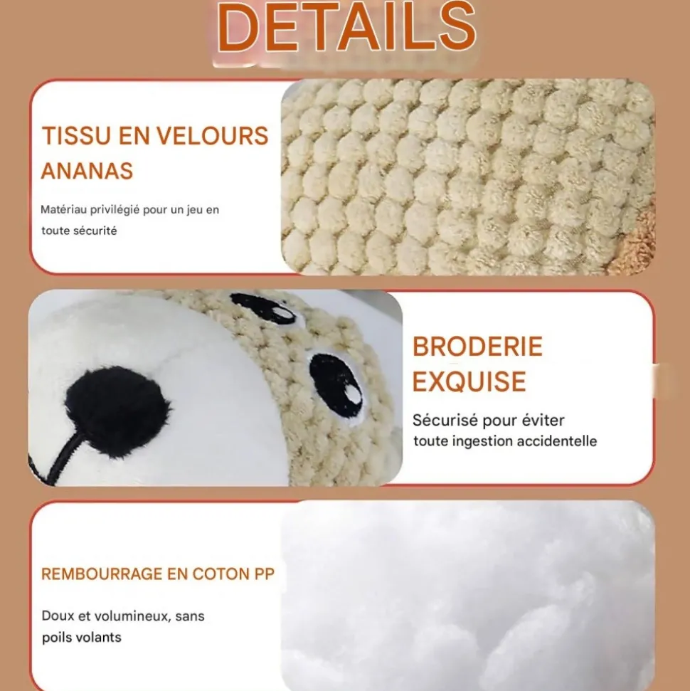 DOWNYPAWS - Squeaky jouets en peluche