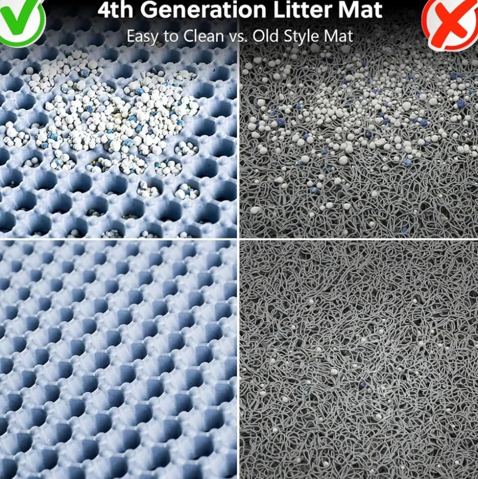 DOWNYPAWS - Tapis de litière anti-déversement pour chat violet 45*60cm