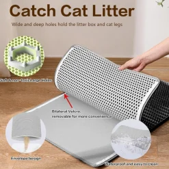 DOWNYPAWS - Tapis de litière anti-déversement pour chat violet 40*50cm