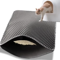 DOWNYPAWS - Tapis de litière pour chat gris foncé 40*50cm