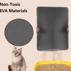 DOWNYPAWS - Tapis de litière pour chat gris foncé 40*50cm