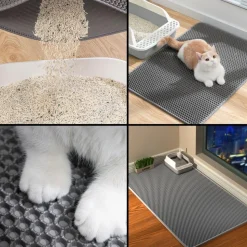 DOWNYPAWS - Tapis de litière pour chat gris foncé 40*50cm