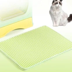 DOWNYPAWS - Tapis de litière anti-déversement pour chat vert 40*50cm