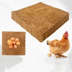 DOWNYPAWS - Tapis en fibre de noix de coco pour nid d'oiseau et animal de compagnie 25*25cm5 pièces