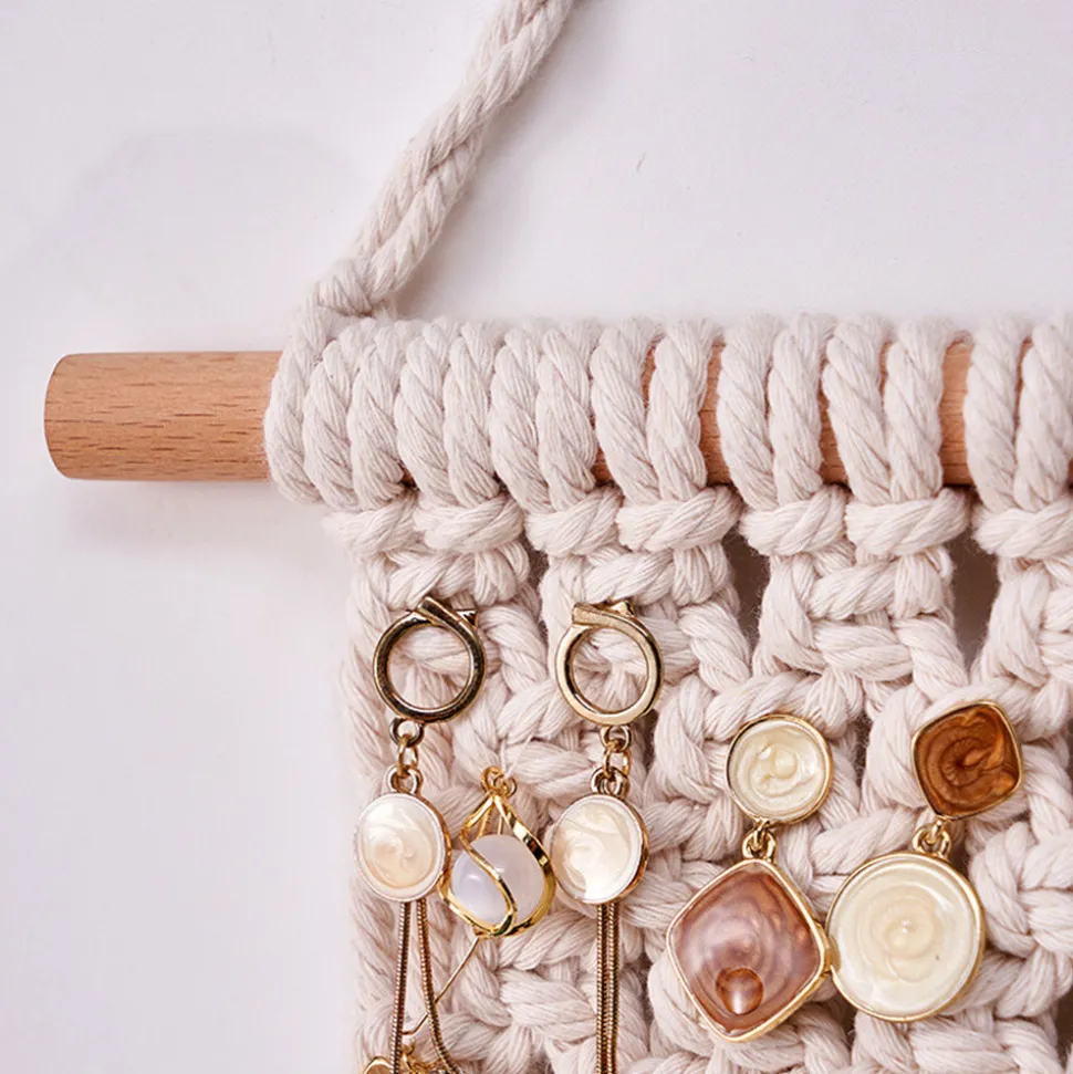 DOWNYPAWS - Tapis mural en coton pour rangement de bijoux (35*20 cm) style boheme