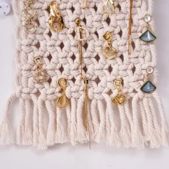 DOWNYPAWS - Tapis mural en coton pour rangement de bijoux (35*20 cm) style boheme