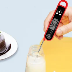 DOWNYPAWS - Thermomètre alimentaire multi-angle pliable rouge (-50 - 300鈩