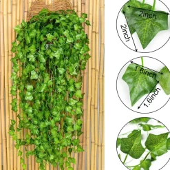 DOWNYPAWS - Vignes artificielles, faux lierre 12 pièces, pour décoration suspendue