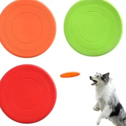 DTOPBUYAGE - 3 pack frisbees en caoutchouc naturel pour chien