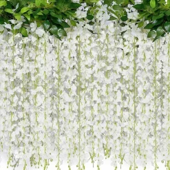 DTOPBUYAGE - Bande de wisteria artificielle pour décoration de mariage blanc 2 pièces dtopbuyage