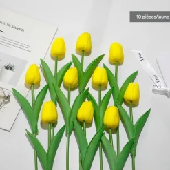 DTOPBUYAGE - Bouquet de 10 tulipes artificielles jaune dtopbuyage