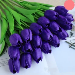 DTOPBUYAGE - Bouquet de 10 tulipes artificielles violet dtopbuyage