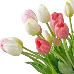 DTOPBUYAGE - Bouquet de 10 tulipes artificielles blanc dtopbuyage