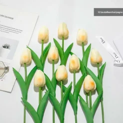 DTOPBUYAGE - Bouquet de 10 tulipes artificielles champagne dtopbuyage