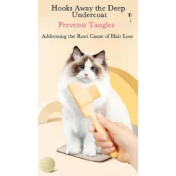 DTOPBUYAGE - Brosse autonettoyante magique pour chats et chiens élimine poils et puces