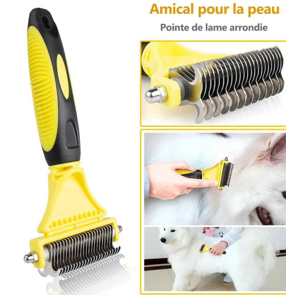 DTOPBUYAGE - Brosse de toilettage pour chien & peigne à démêler pour chat