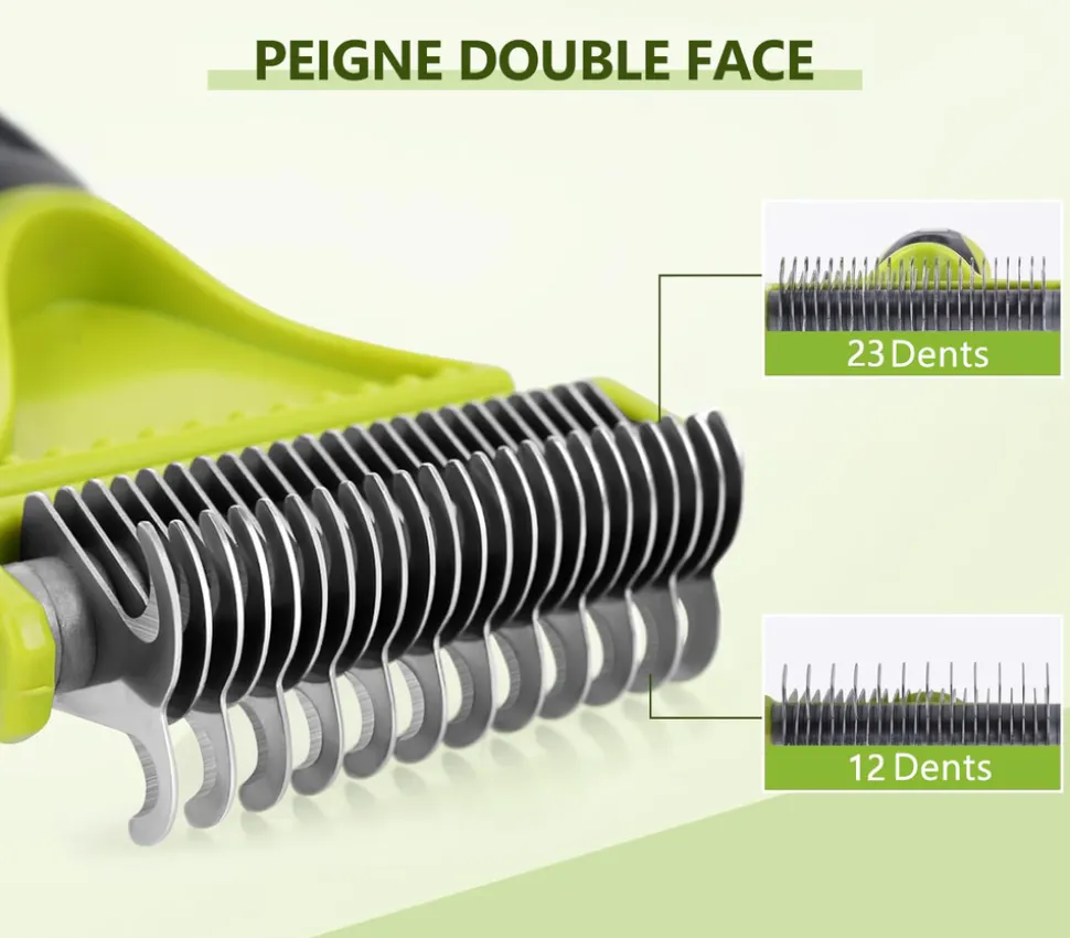 DTOPBUYAGE - Brosse de toilettage pour chien & peigne à démêler pour chat