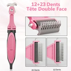 DTOPBUYAGE - Brosse de toilettage pour chien & peigne à démêler pour chat