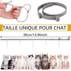 DTOPBUYAGE - Collier anti-insectes réglable pour chat dtopbuyage