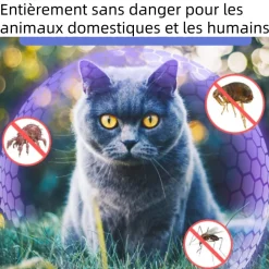 DTOPBUYAGE - Collier anti-puces et anti-tiques dtopbuyage pour chats et chiens