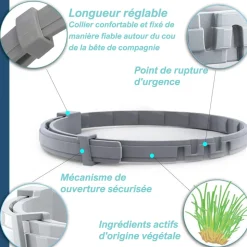 DTOPBUYAGE - Collier anti-puces et tiques pour chien