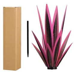 DTOPBUYAGE - Décoration en fer de plante d'agave pour jardin rose dtopbuyage