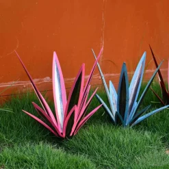 DTOPBUYAGE - Décoration en fer de plante d'agave pour jardin bleu dtopbuyage