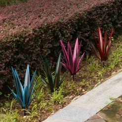 DTOPBUYAGE - Décoration en fer de plante d'agave pour jardin bleu dtopbuyage