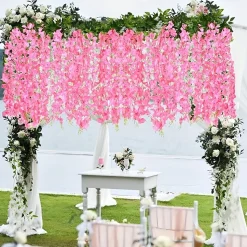 DTOPBUYAGE - Deux paquets de wisteria artificielle rose pour décoration dtopbuyage