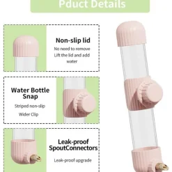 DTOPBUYAGE - Distributeur d'eau automatique rose 280 ml pour oiseaux