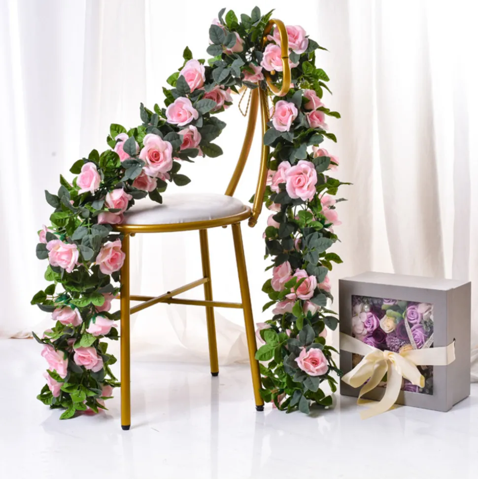 DTOPBUYAGE - Dtopbuyage - 16 rosiers artificiels couleur champagne, 2 pièces